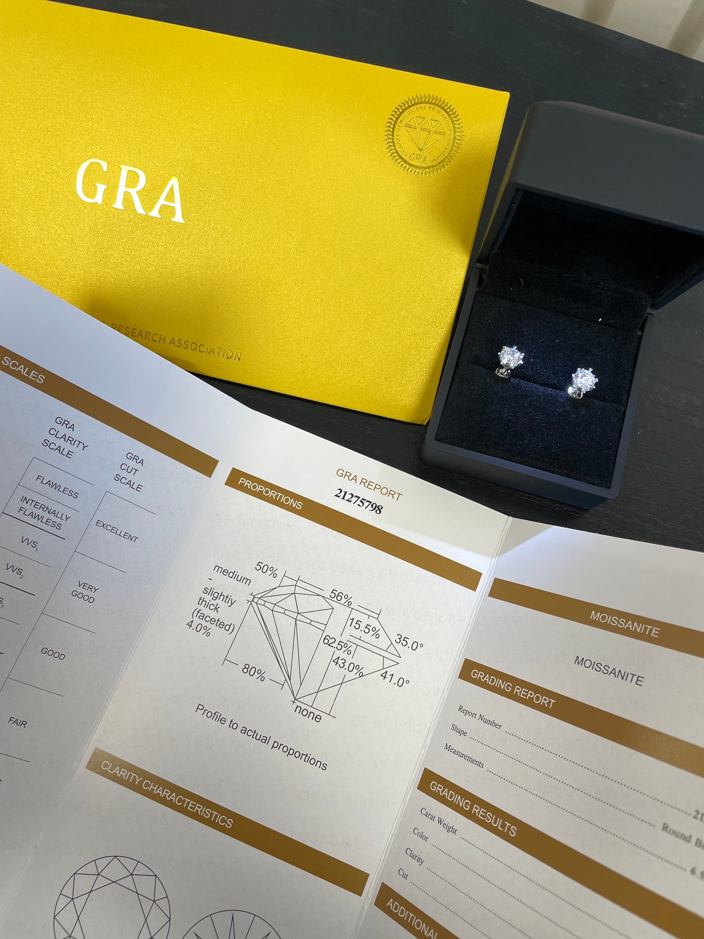 GRA certified Moissanite VVS1 earrings