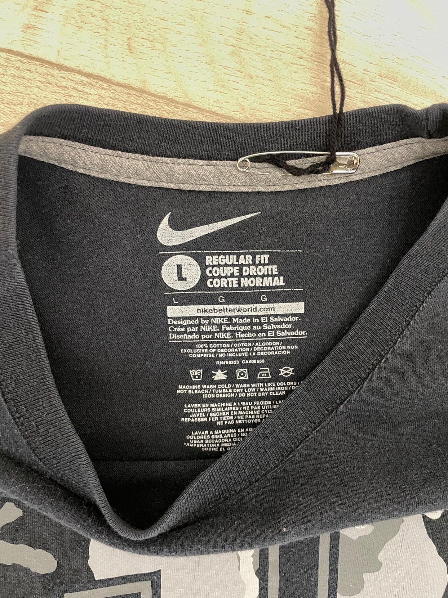 Nike black and grey camo print T-shirt