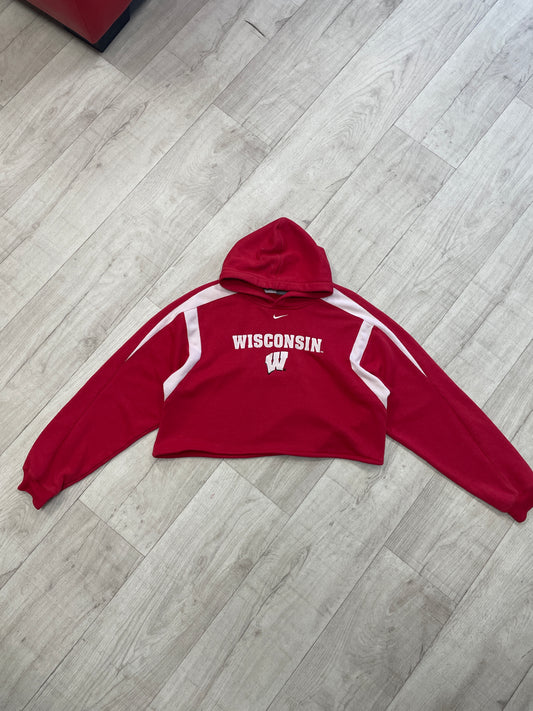 Reworked Nike Wisconsin Badgers Cropped Hoodie