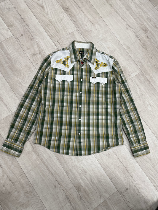 Green & Yellow Lee shirt with embroidered details