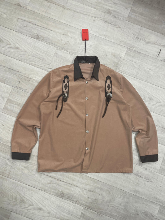 Suede button up shirt