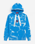 Blue and white tie-dye hoodie